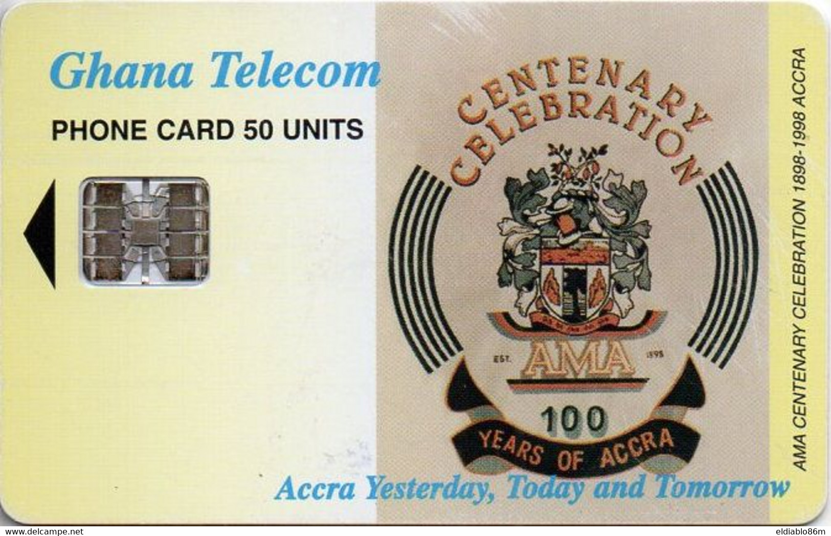 GHANA - CHIP CARD - COAT OF ARMS - ACCRA CENTENARY - 01/98 - Ghana