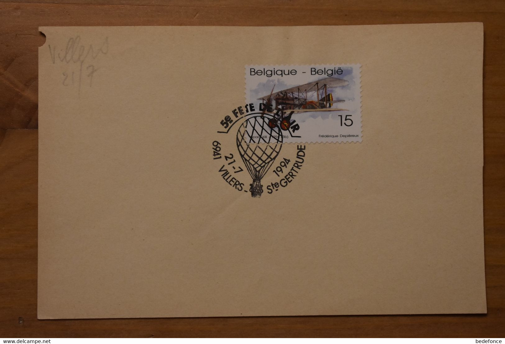 Carte Postale - Belgique - N° 2544 + Cachet 5ème Fête De L'air - 21-07-1994 - Transit Offices