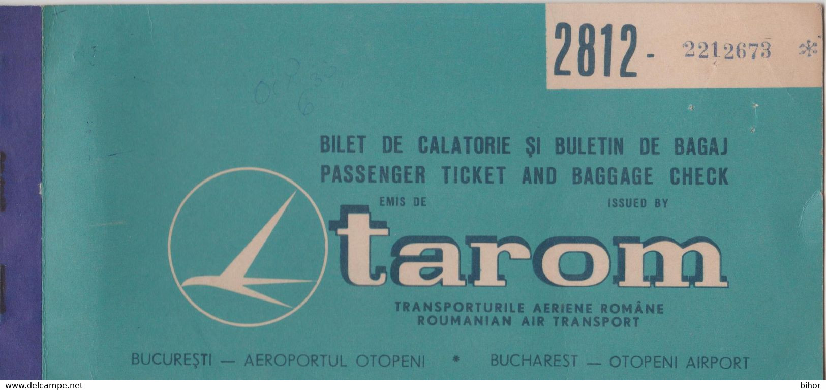 TAROM (Otopeni Bucuresti) - Bilet De Calatorie / Passenger Ticket - Tickets