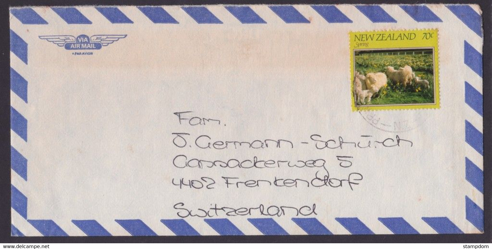 NEW ZEALAND 1982? COVER To SWITZERLAND With 70c Spring Sc#751 @D8531 - Covers & Documents