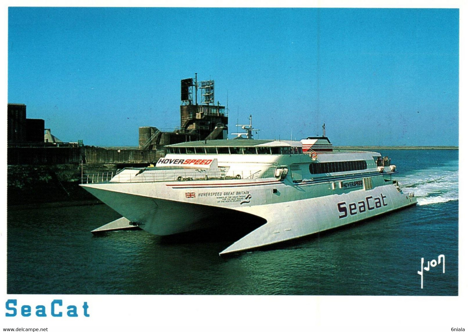 9389 Bateau Aéroglisseur  "SEACAT"  Assurant Liaison Vers L' Angleterre (Boulogne (recto-verso) 62 Pas De Calais - Aerodeslizadores