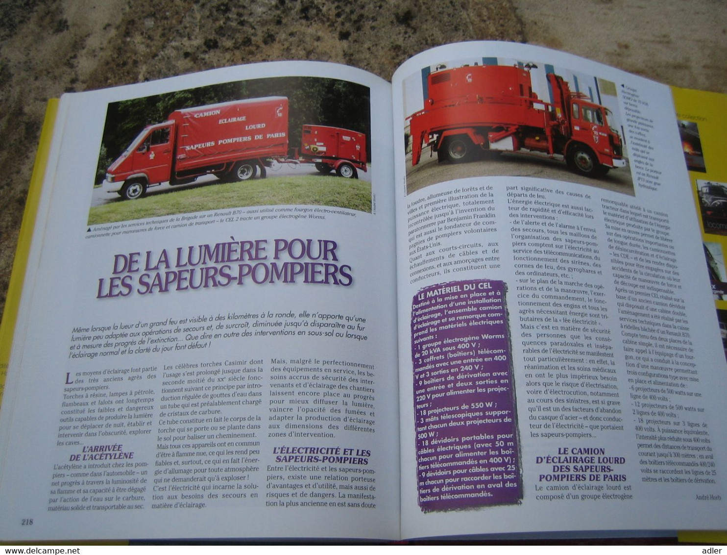 LIVRE AU CŒUR DES CAMIONS DE SAPEURS-POMPIERS