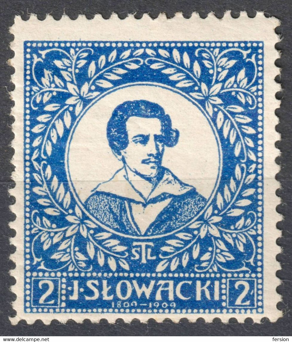 Julius Slovacki Polish Writer POET 1909 POLAND - Charity Aid Label Vignette Cinderella - STL - Other & Unclassified