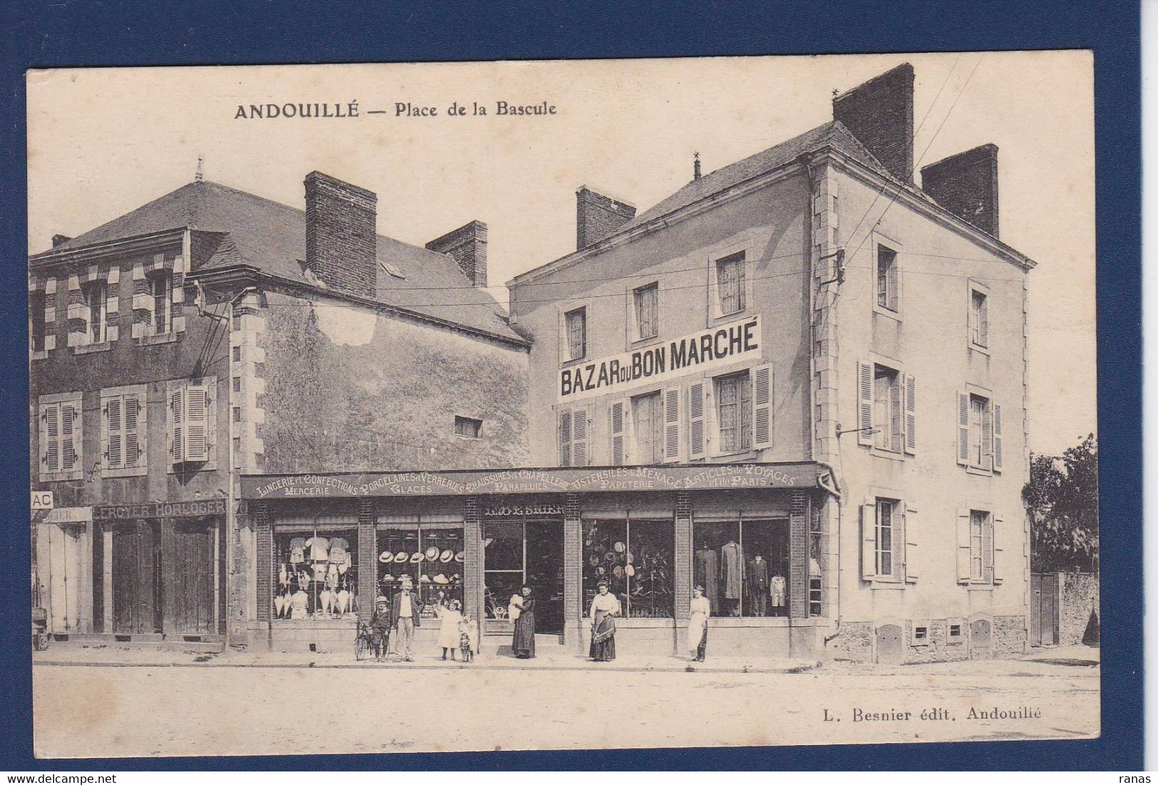 CPA [53] Mayenne Andouillé Bazar Commerce Shop Devanture De Magasin écrite - Autres & Non Classés