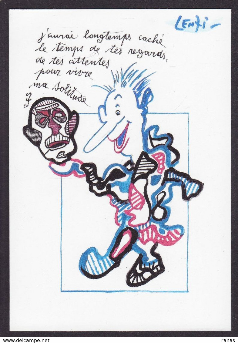 CPM Les Pieds Nickelés Lenzi Et Jihel Tirage En 30 Ex. Numérotés Signés Par JIHEL Dubuffet Art Brut - Comics