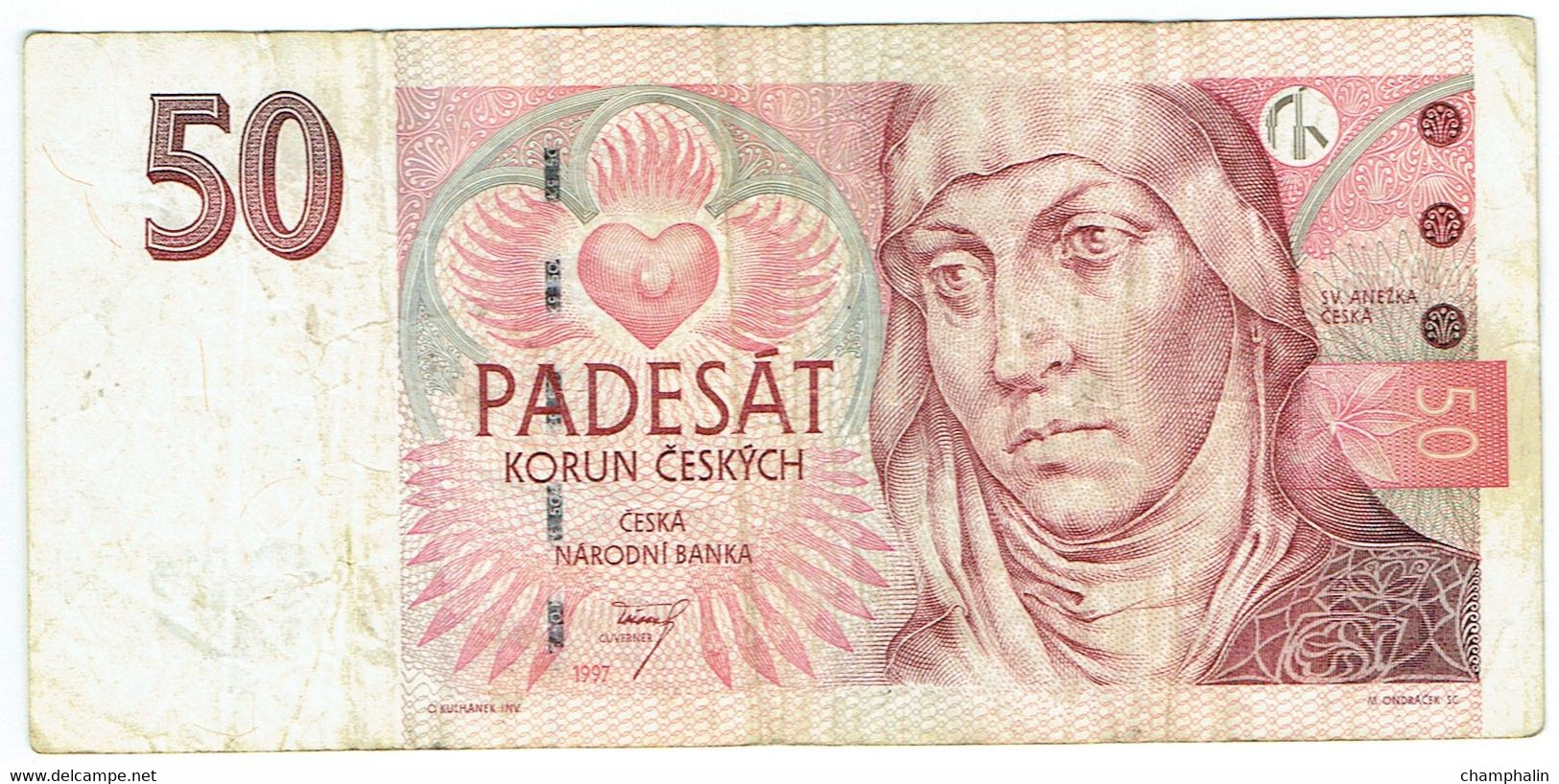 République Tchèque - Billet De 50 Korun - 1997 - Sv. Anezka Ceska - P17 - Repubblica Ceca