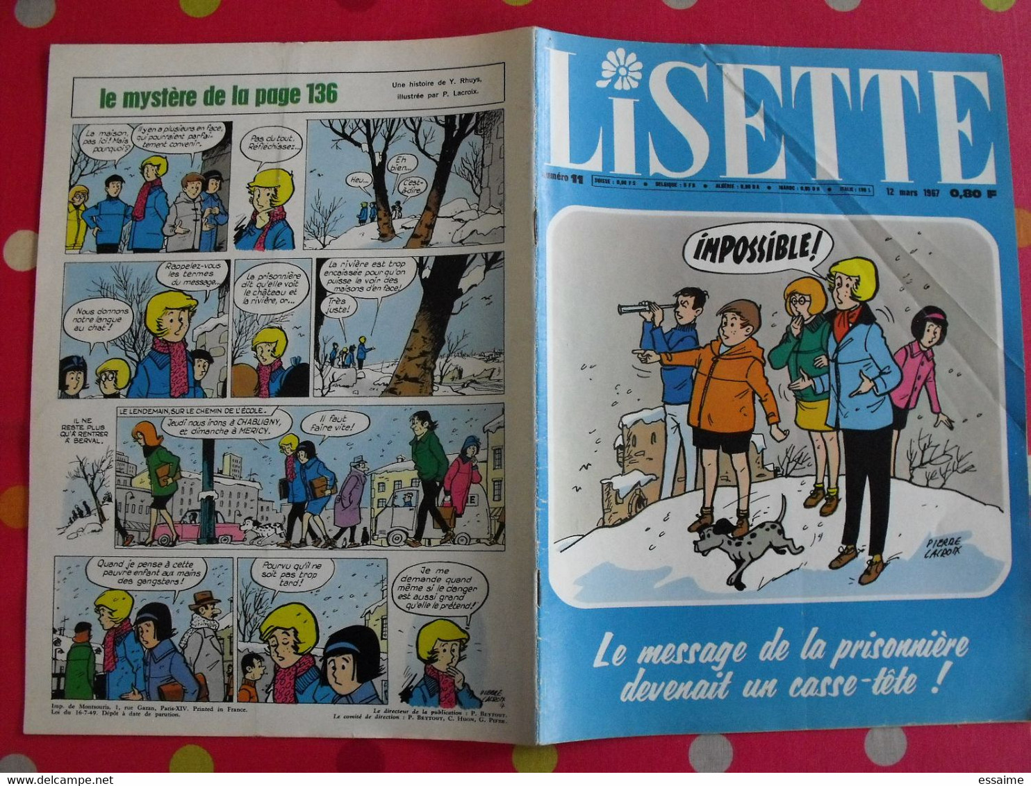 Lisette. 16 n° de 1967. lacroix lay tiky fusco francey marcello dufossé trubert dutronc. à redécouvrir G.H.