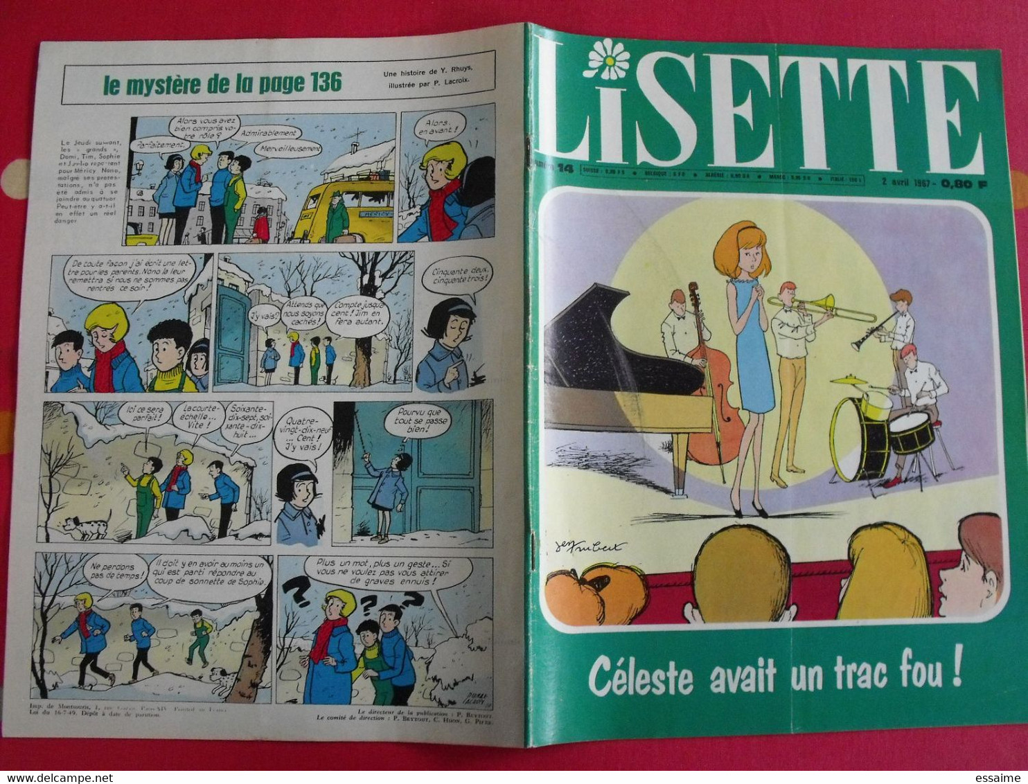 Lisette. 16 n° de 1967. lacroix lay tiky fusco francey marcello dufossé trubert dutronc. à redécouvrir G.H.