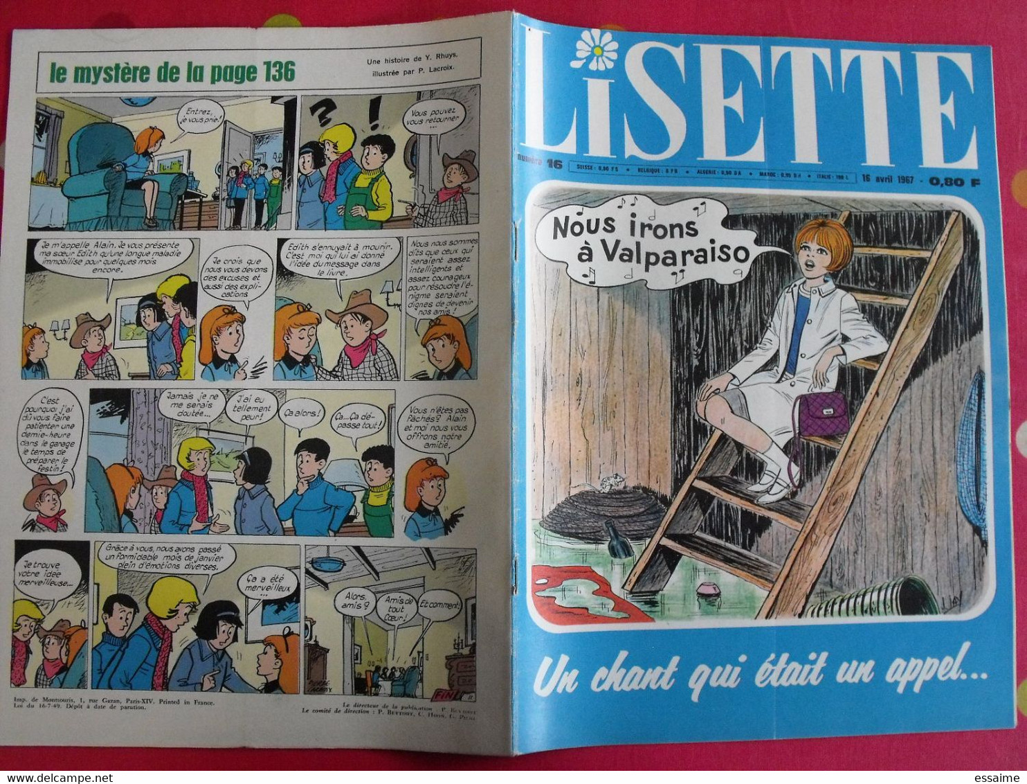 Lisette. 16 n° de 1967. lacroix lay tiky fusco francey marcello dufossé trubert dutronc. à redécouvrir G.H.