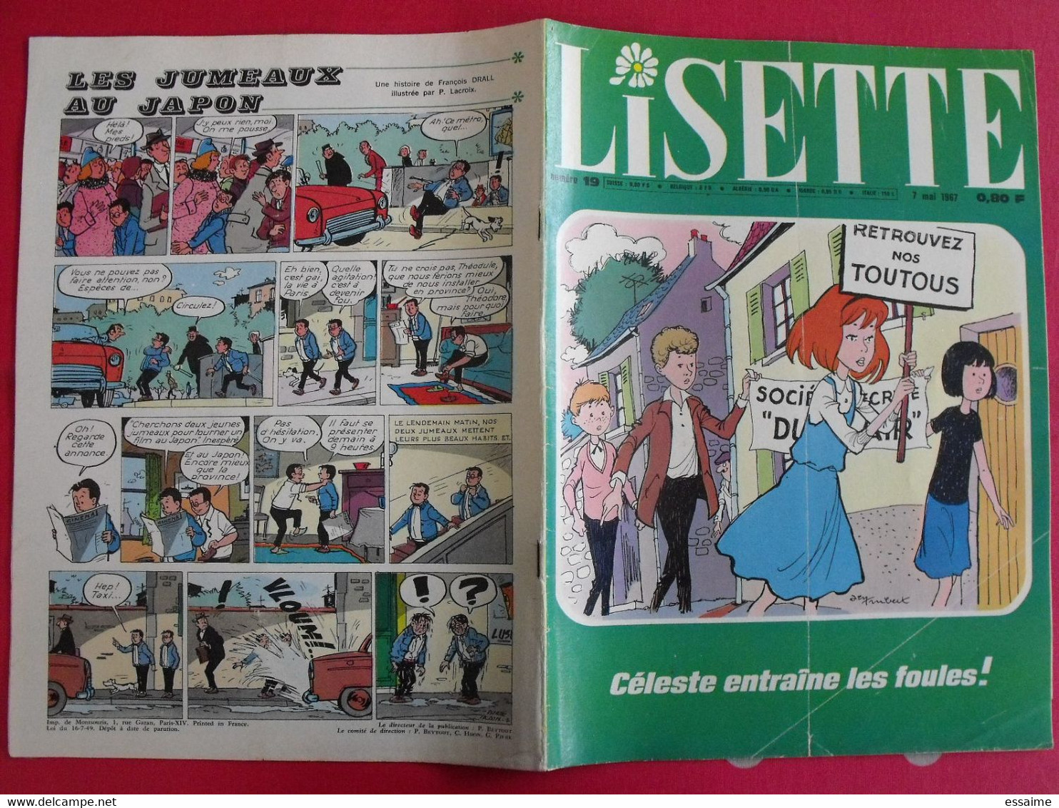 Lisette. 16 n° de 1967. lacroix lay tiky fusco francey marcello dufossé trubert dutronc. à redécouvrir G.H.