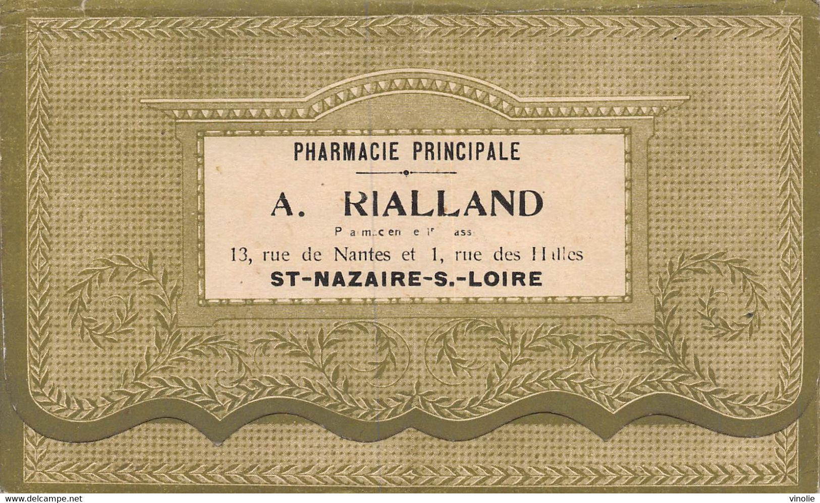 P-T-DH-22-2500 : POCHETTE D'ORDONNANCES. PHARMACIE A. RIALLAND. SAINT-NAZAIRE-SUR-LOIRE - Saint Nazaire