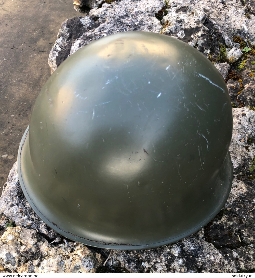 CASQUE Lourd 51 TTA 1951 PATTE FIXE Armée Française DUNOIS 1976 +jugulaire - Casques & Coiffures