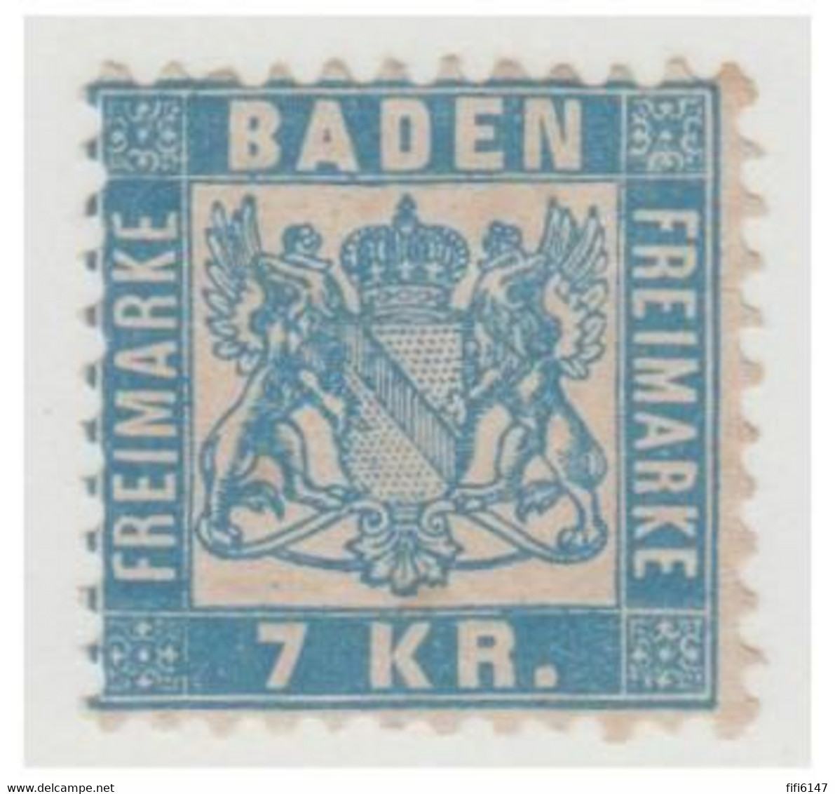 ALLEMAGNE -- BADE --Yvert N° 25a *  --7kr Bleu Ciel -- - Postfris