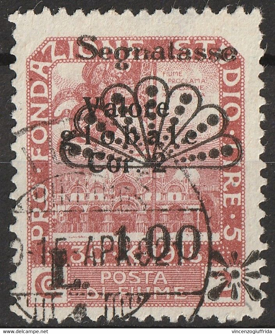 Fiume 1921 Posta Di Fiume -Segnatasse - Francobolli Del 1920 Soprastampati  -Sassone N. 35 - Fiume & Kupa
