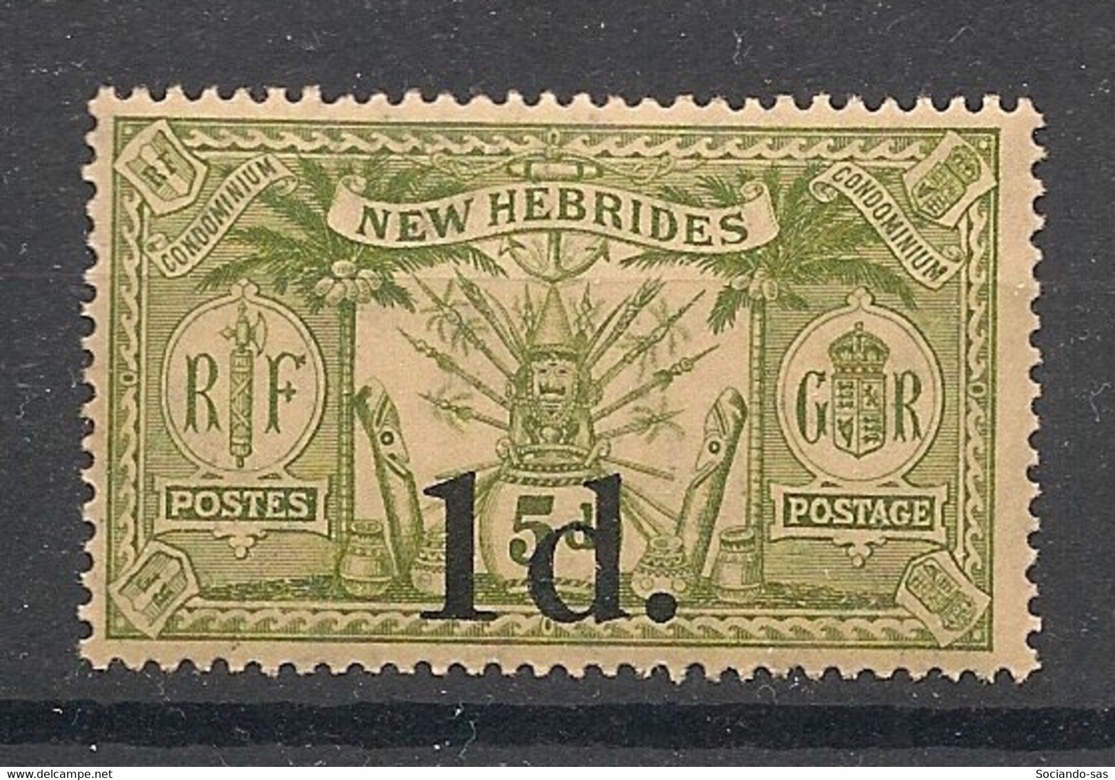 NOUVELLES HEBRIDES - 1920 - N°Yv. 64 - 1d Sur 5p Vert - Neuf Luxe ** / MNH / Postfrisch - Ongebruikt