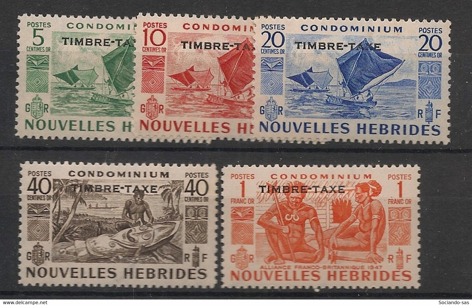 NOUVELLES HEBRIDES - 1953 - Taxe TT N°Yv. 26 à 30 - Série Complète - Neuf * / MH VF - Postage Due