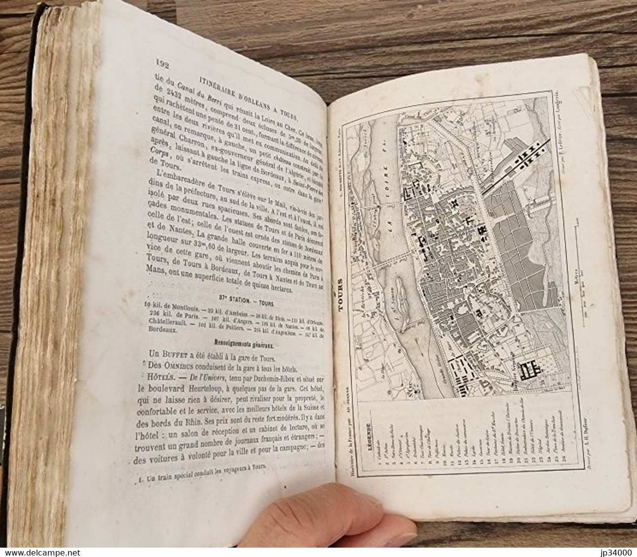 Adolphe JOANNE: Guide de Paris à Bordeaux. cartes, plans et 117 gravures.1865