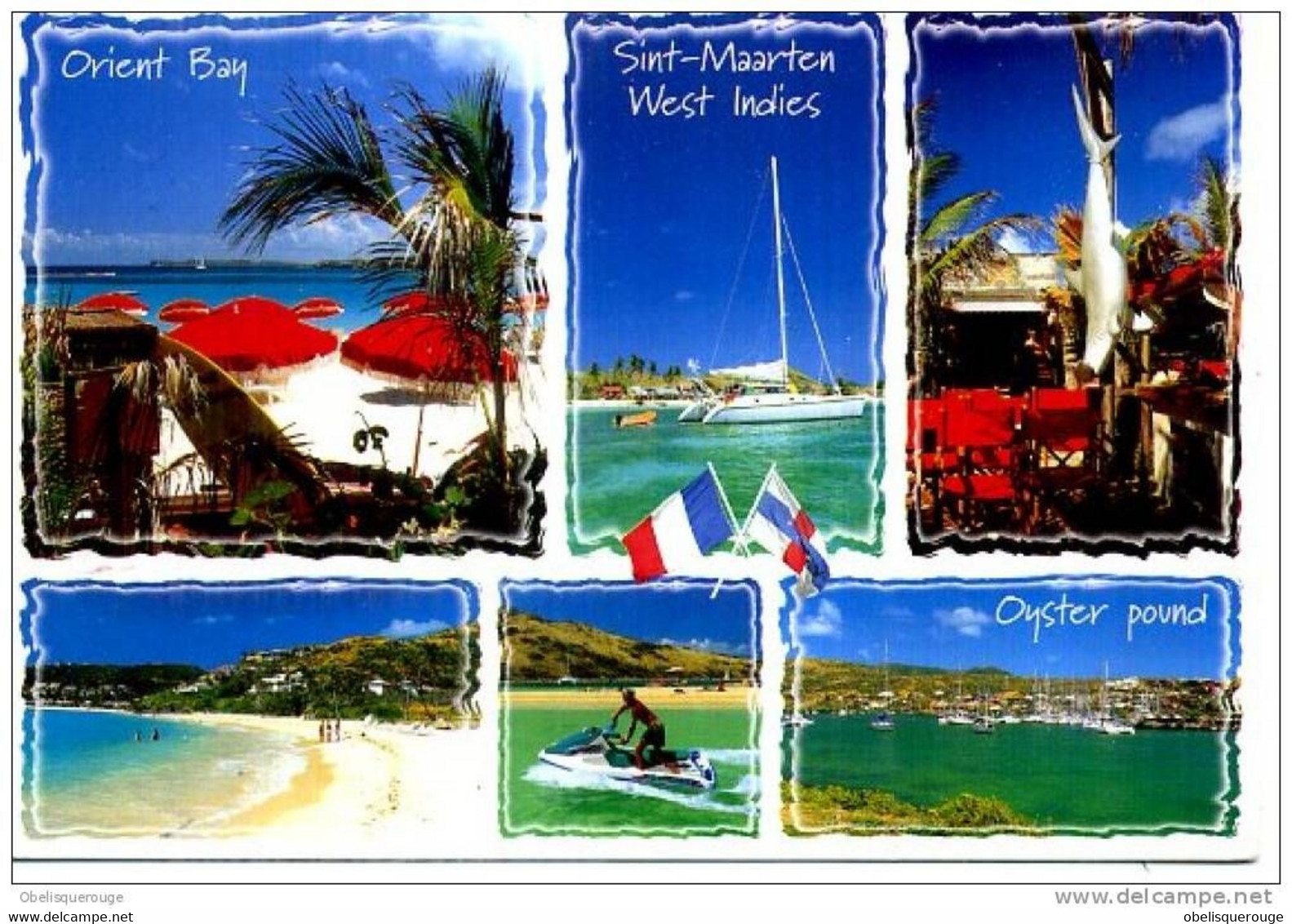 SAINT MARTIN SINT MAARTEN WEST INDIES ORIENT BAY OYSTER POUND 6 VUES 1 CARTE  2001 - Saint Martin