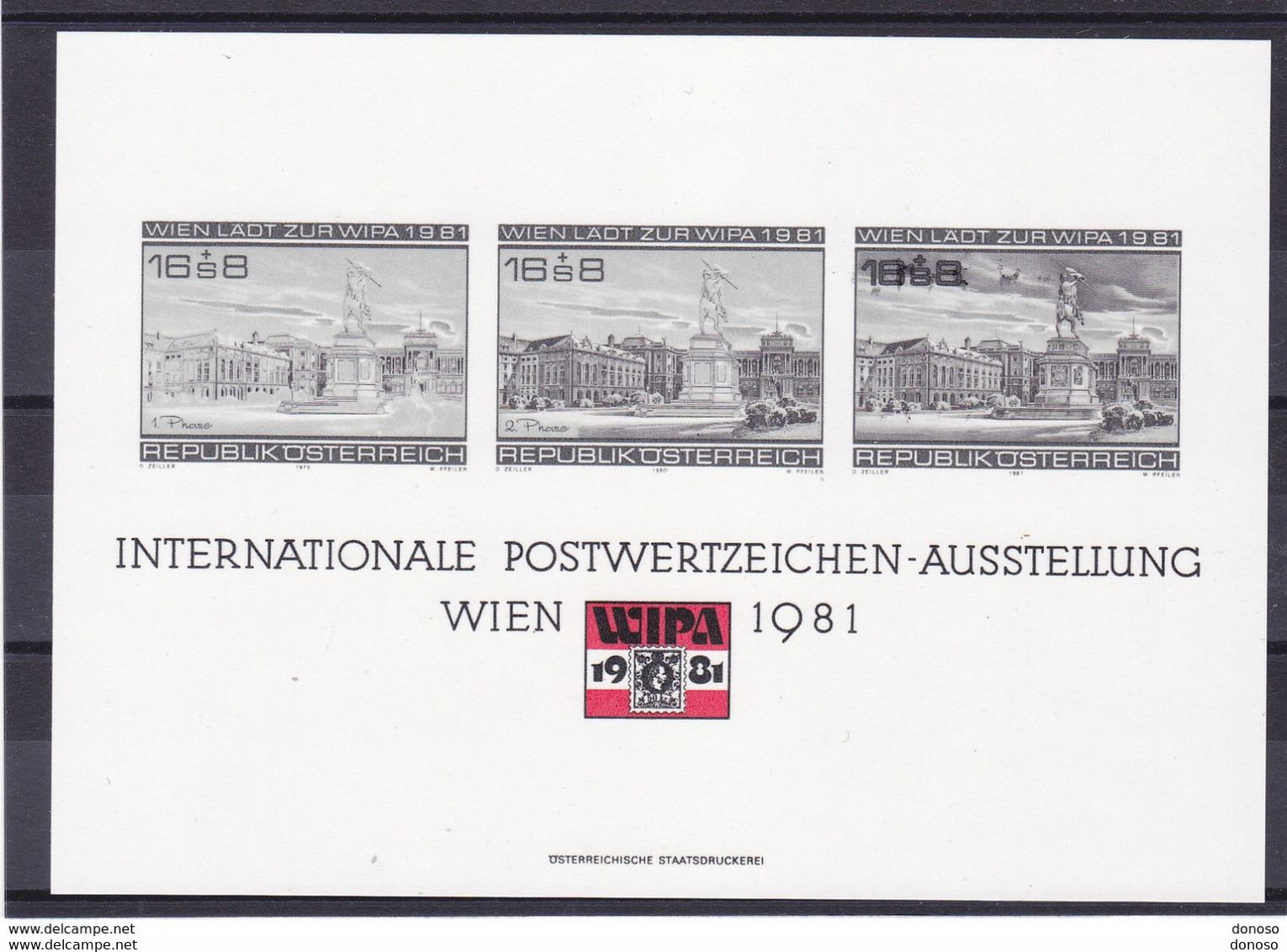 AUTRICHE 1981 WIPA 81 BF IMPRESSION NOIRE NEUF** MNH - Nuevos