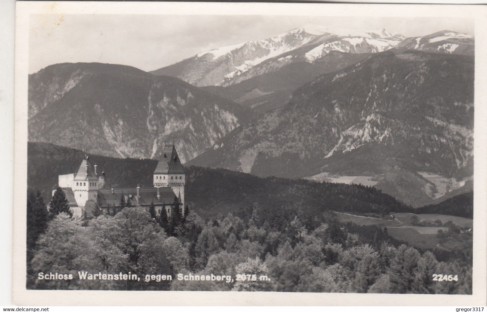 B480) Schloss WARTENSTEIN Gegen SCHNEEBERG - Alt !! S/W Gel. Gloggnitz 2.5.1951 - Schneeberggebiet