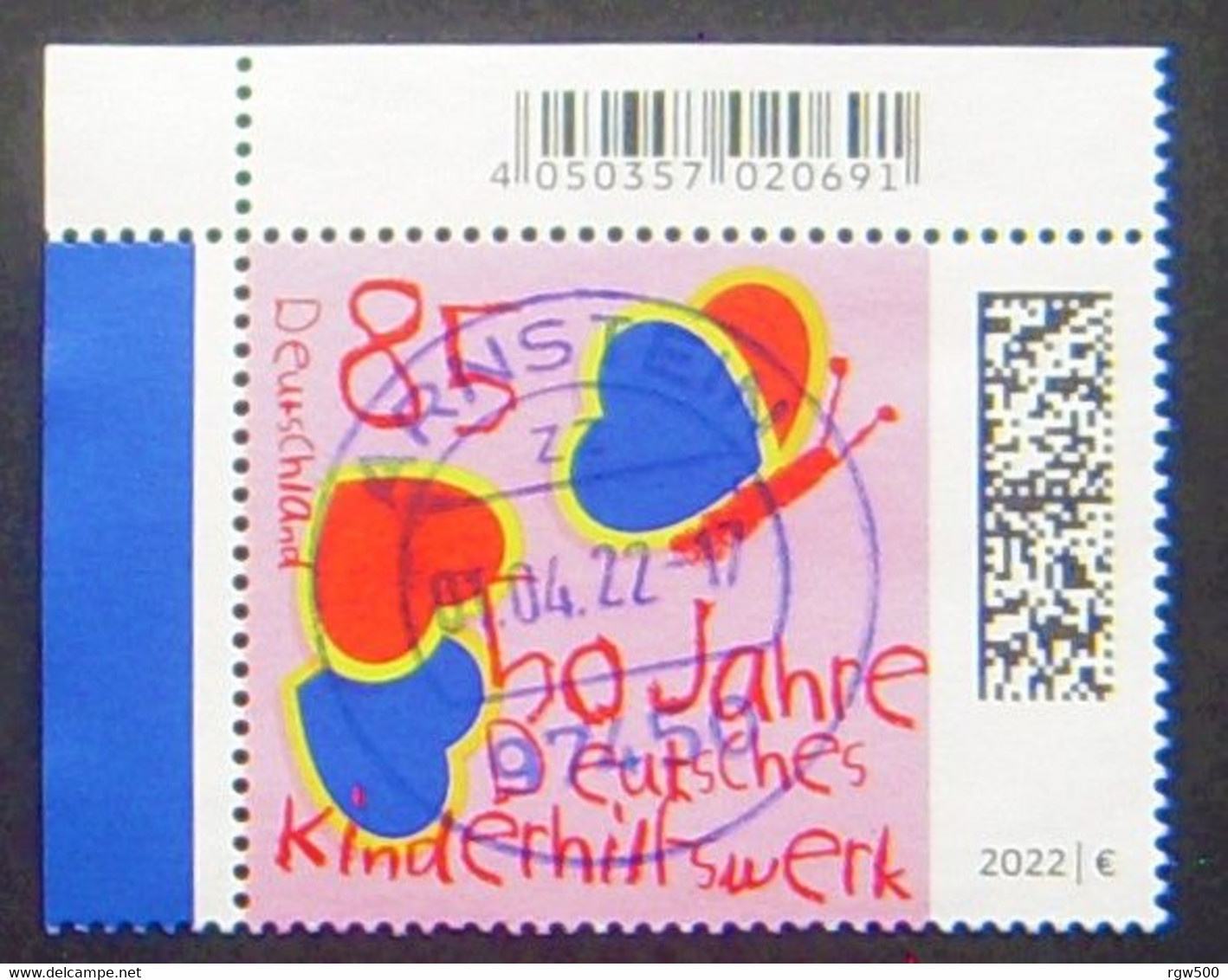 Bund/BRD März 2022 Sondermarke "50 Jahre Kinderhilfswerk" MiNr 3676 Ecke 1, Gestempelt - Used Stamps