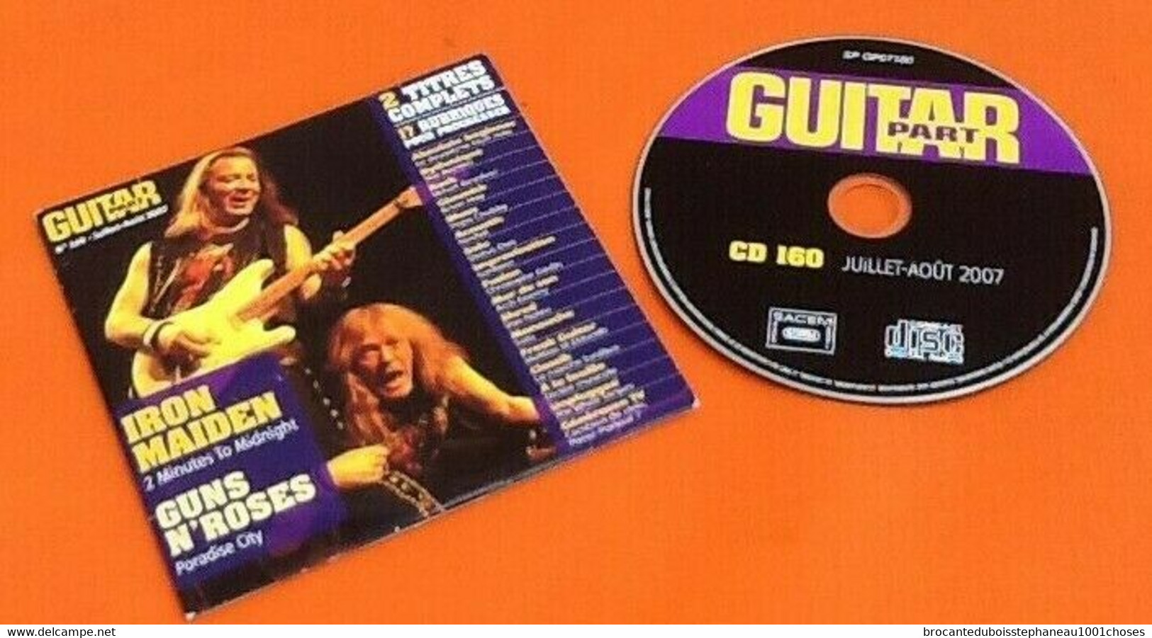 CD Guitar Part  N°160  (Juillet- Août 2007)  Iron Maiden / Gun N' Roses SP GP07160 - Hard Rock En Metal