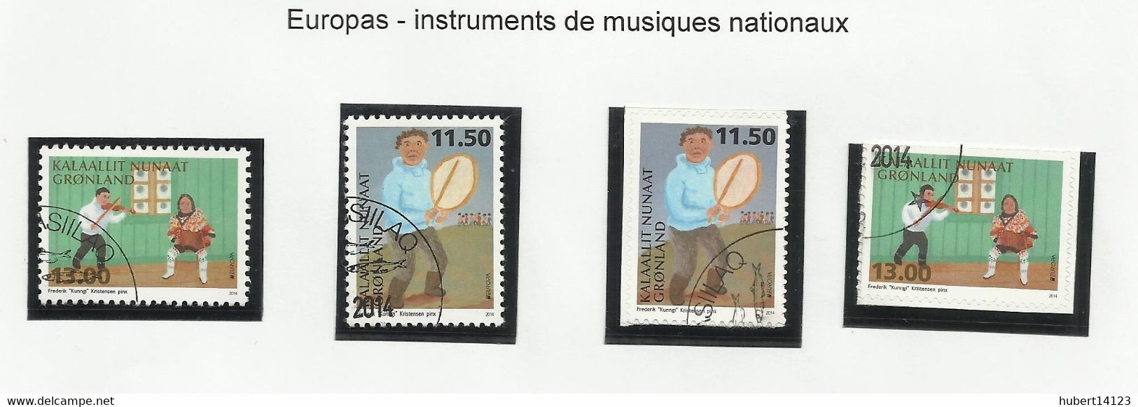 GROENLAND ANNEE 2014 N° 637 à 640 Oblitérés EUROPA Instruments De Musique - Used Stamps