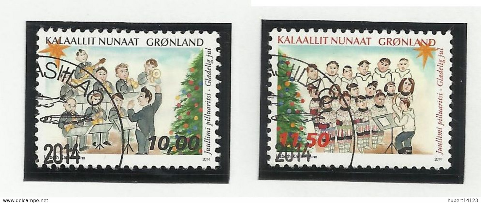 GROENLAND ANNEE 2014 N° 658 à 661 Oblitérés Chant Chorale Musique Noel - Used Stamps