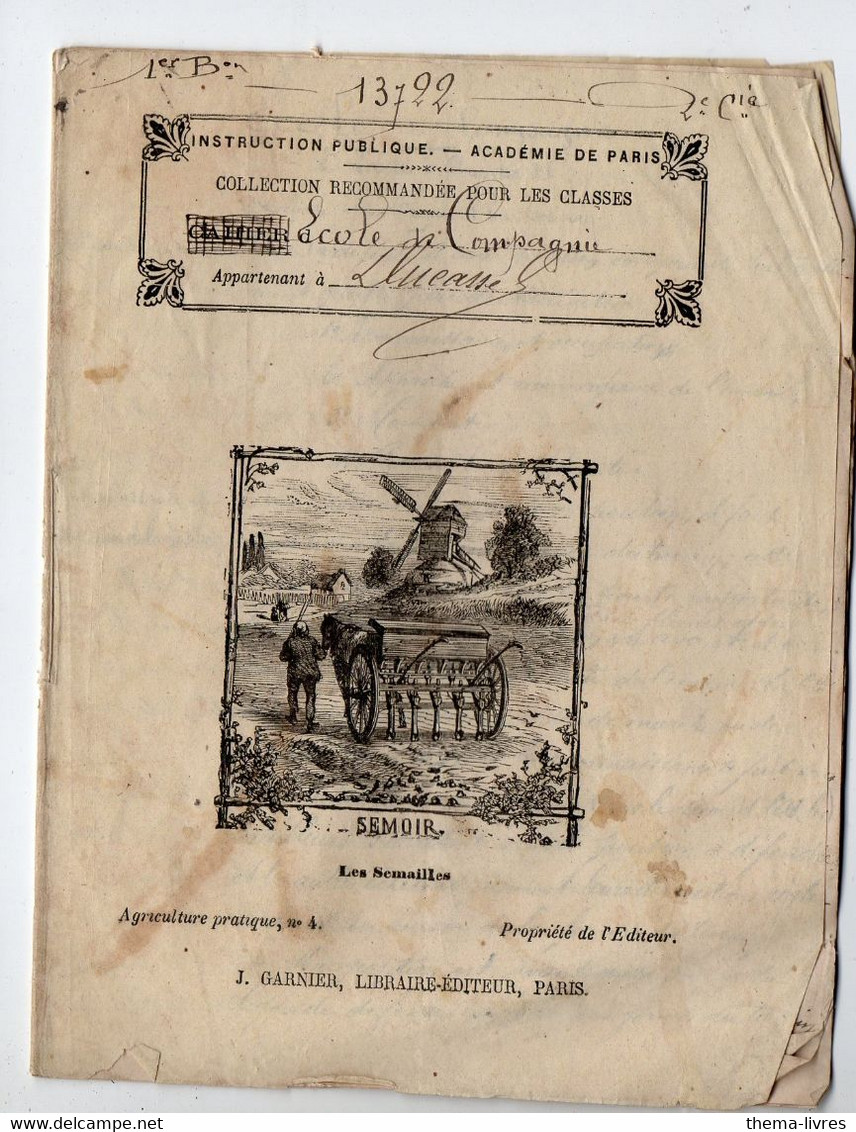 Cahier D'écolier Avec Couverture Illustrée " SEMOIR"  (M3390) - Protège-cahiers