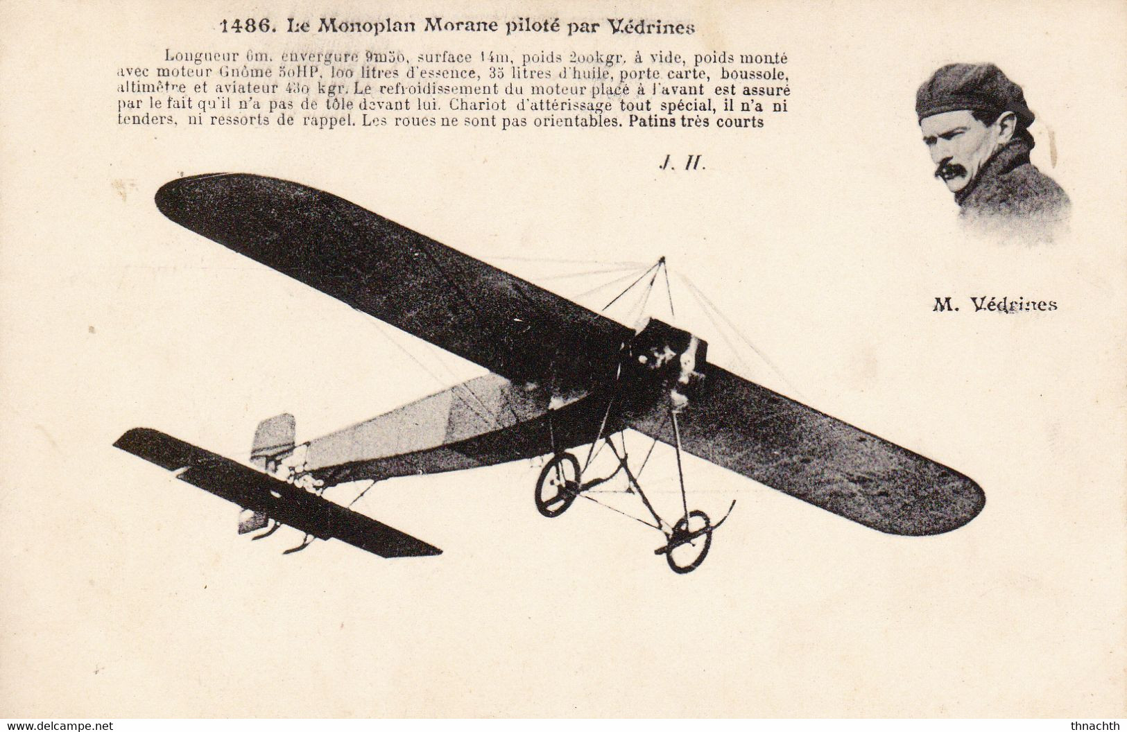 Aviation * Le Monoplan Avion Morane Piloté Par Védrines * Aviateur - Aviatori