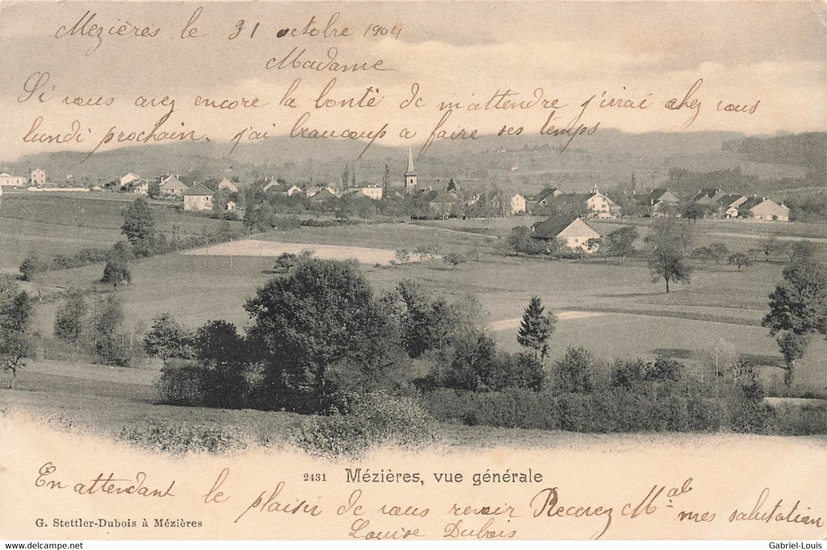 Mézières Vue Générale 1904 - Jorat-Mézières