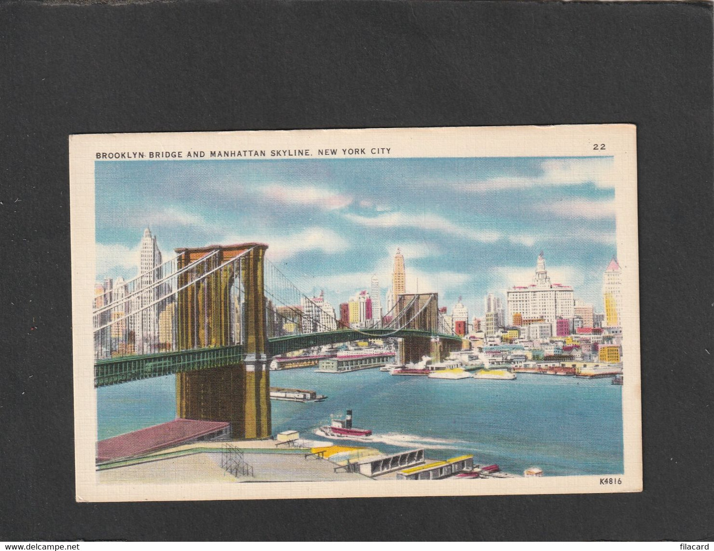 111946         Stati  Uniti,  Brooklyn  Bridge  And  Manhattan  Skyline,   New  York  City,  NV(scritta) - Brooklyn