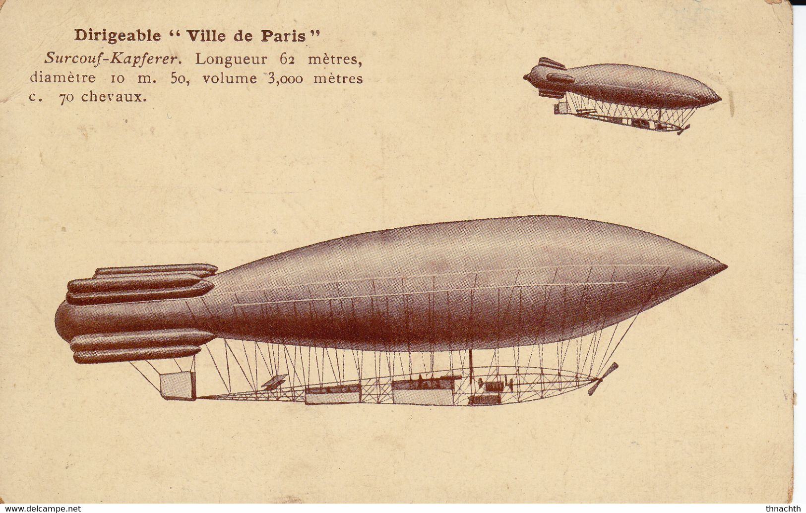 Dirigeable ' Ville De Paris' - Zeppeline