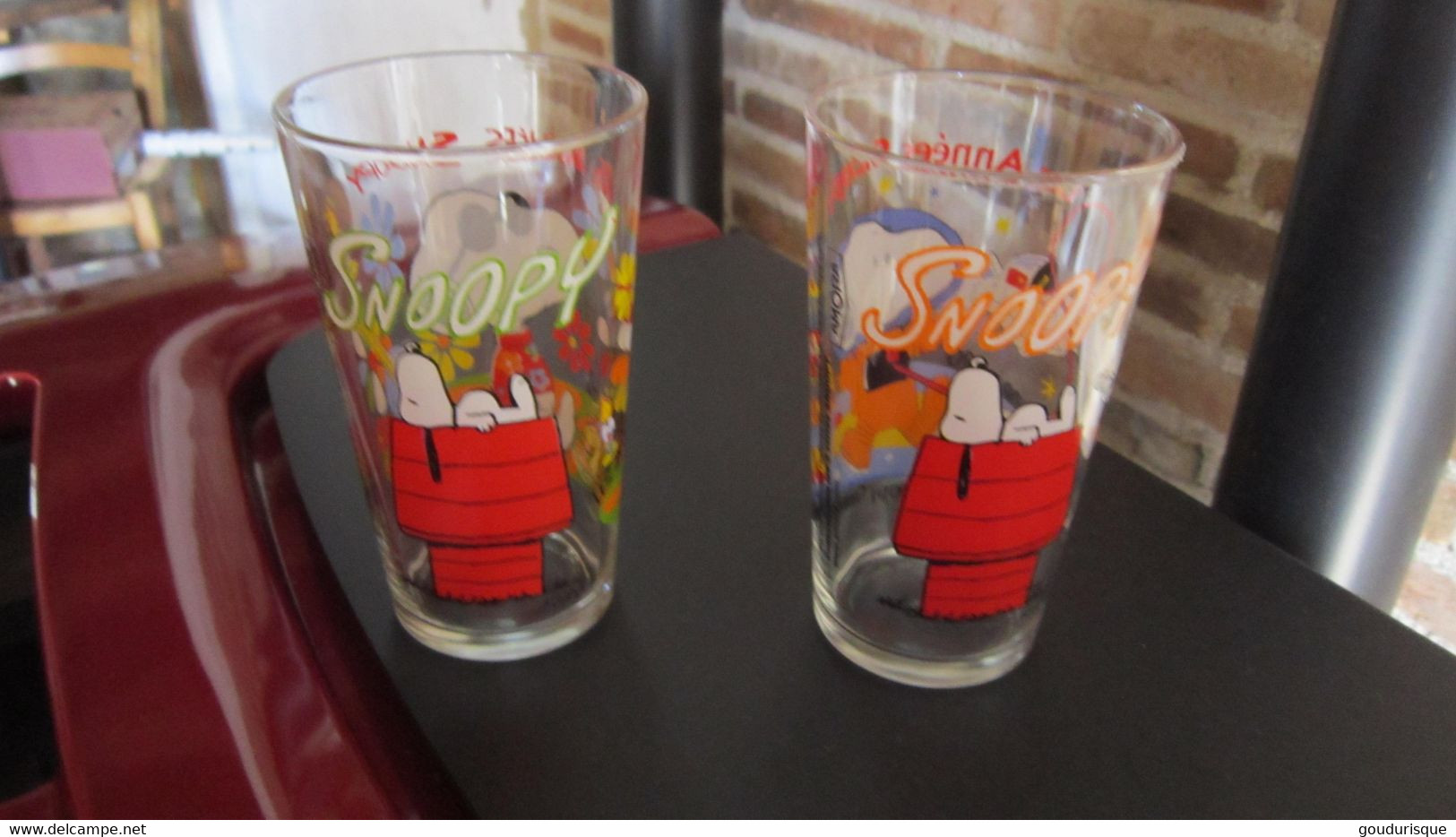 LOT DE 2 VERRES SNOOPY COSMONAUTE ET LES ANNEES SOIXANTES VERRE LONG DRINK - Peanuts