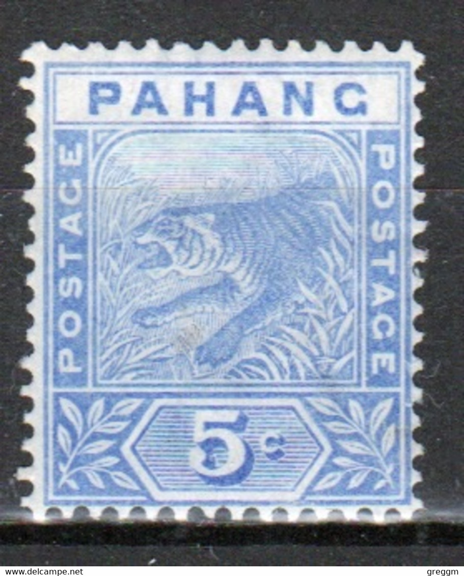 Malaysian State Pahang 1891 Victorian Tiger Five Cent Definitive Stamp.   This Stamp Is In Mounted Mint Condition. - Pahang