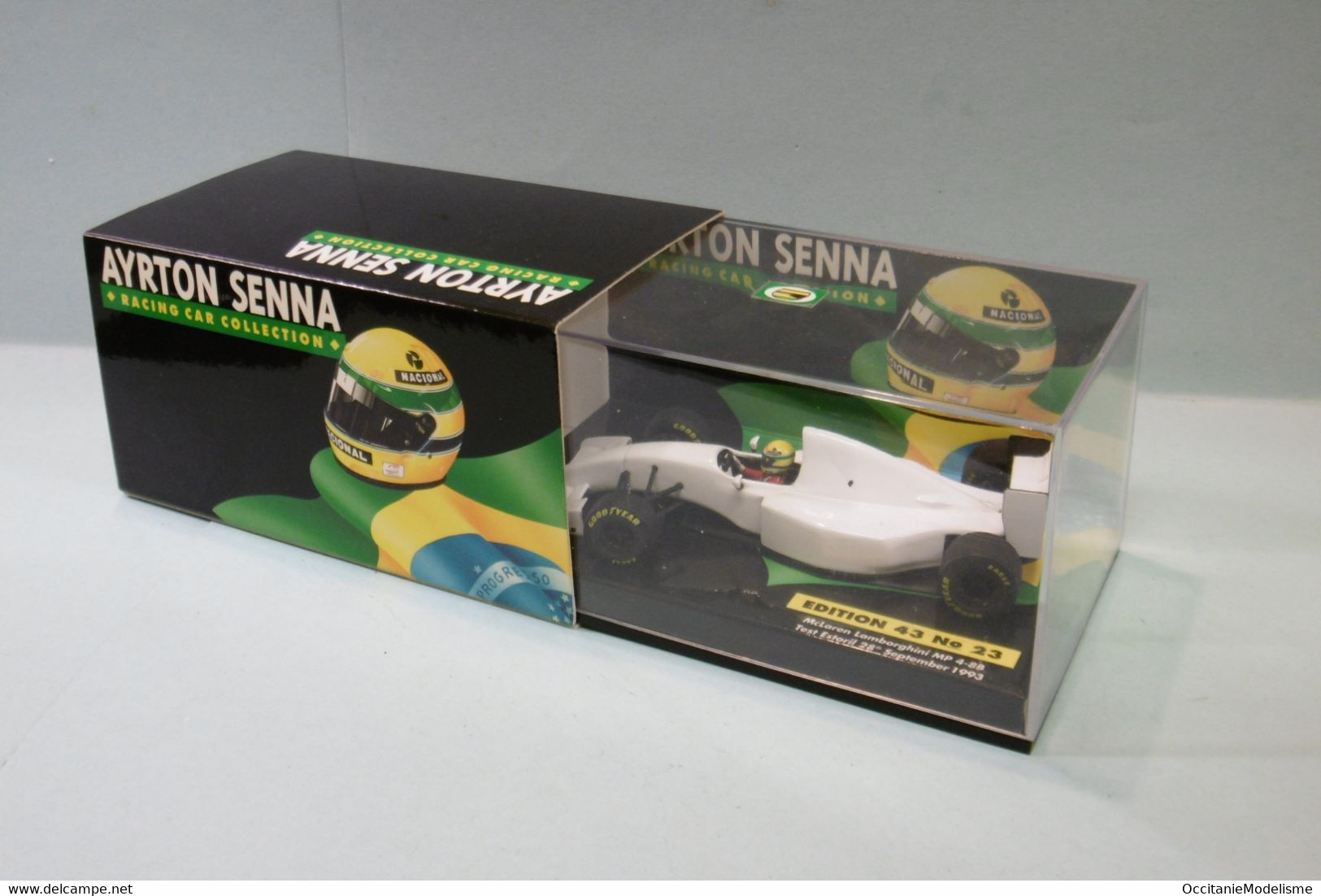 Minichamps - MCLAREN LAMBORGHINI MP4-8B Ayrton Senna Test Estoril 1993 Formule 1 F1 Réf. 540 934399 BO 1/43 - Minichamps