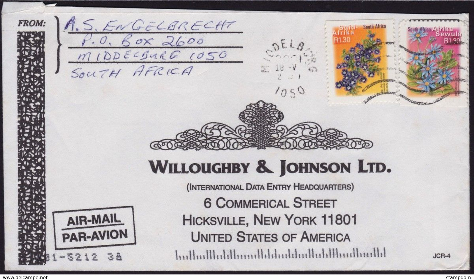 SOUTH AFRICA 2001 COVER To USA @D6735 - Covers & Documents