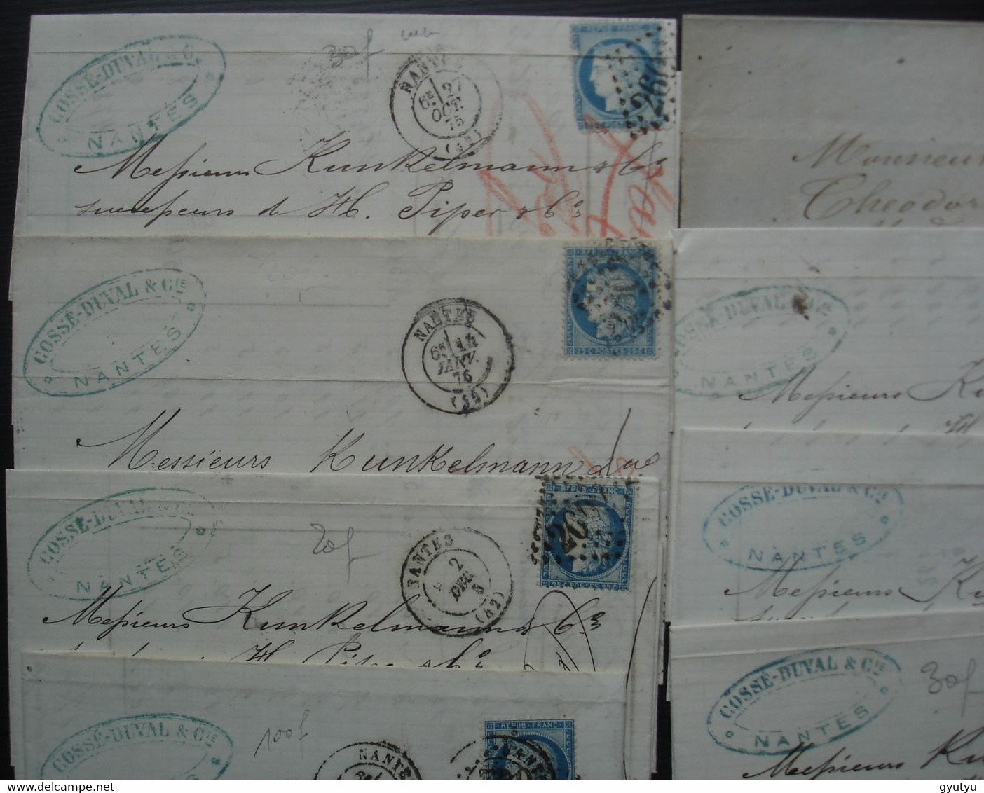 Nantes Lot De 13 Lettres, Différents Timbres, Cachets Commerciaux, Voir Photo ! - 1849-1876: Klassik