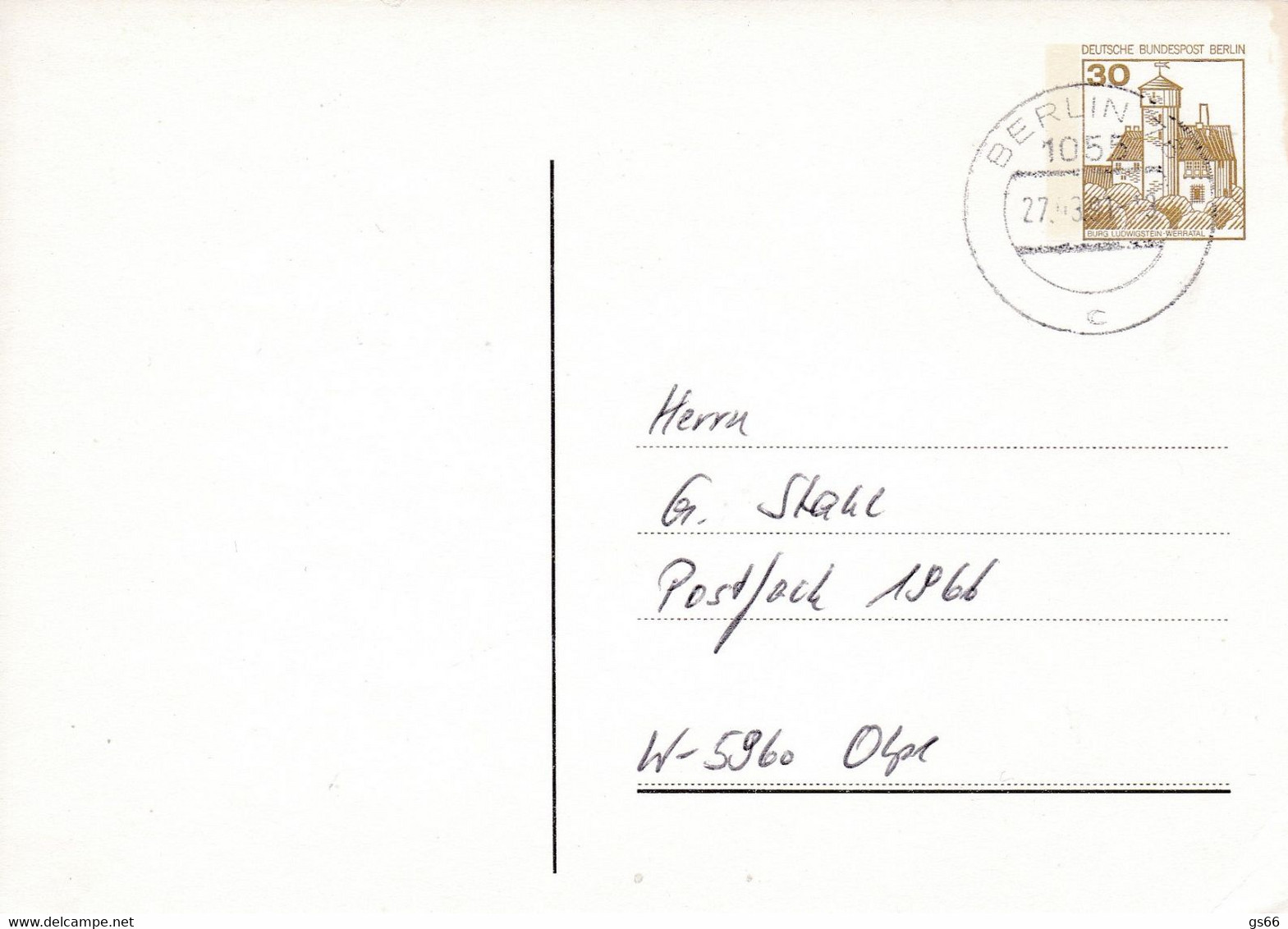 Berlin, PP 078 A2/001, BuSchl 30,  LV5 / TS - Postales Privados - Usados