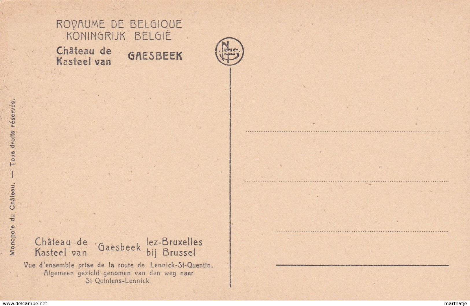 Kasteel Van Gaesbeek Bij Brussel-Algemeen Gezicht Genomen Van Den Weg Naar St-Quintens-Lennick - Lennik