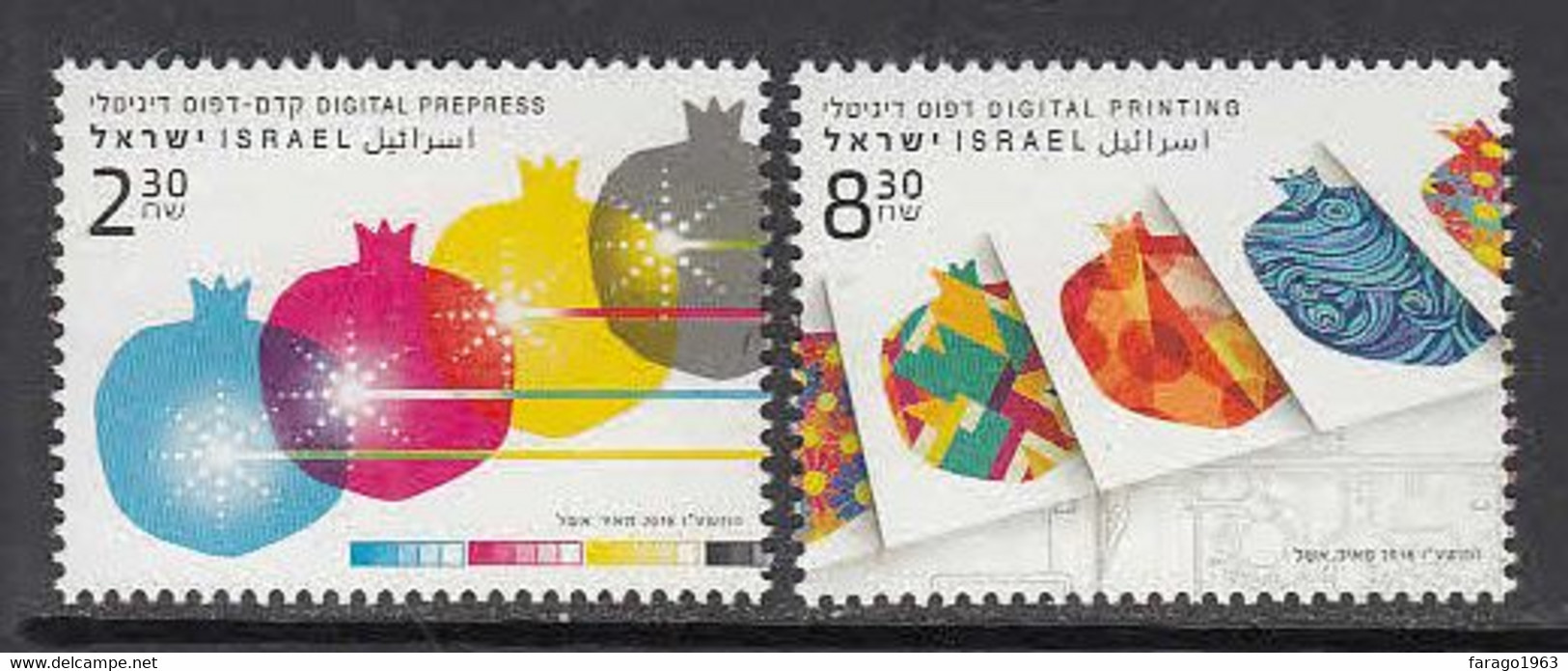 2016 Israel Digital Printing Complete Set Of 2 MNH @ BELOW FACE VALUE - Ongebruikt (zonder Tabs)