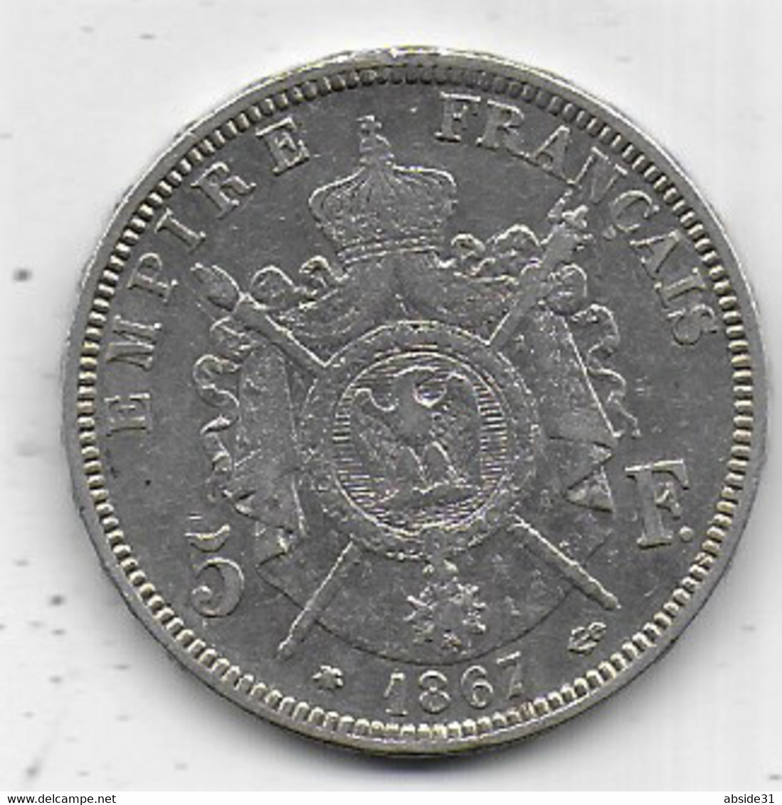 NAPOLEON - 5 Francs  1867 A - 5 Francs