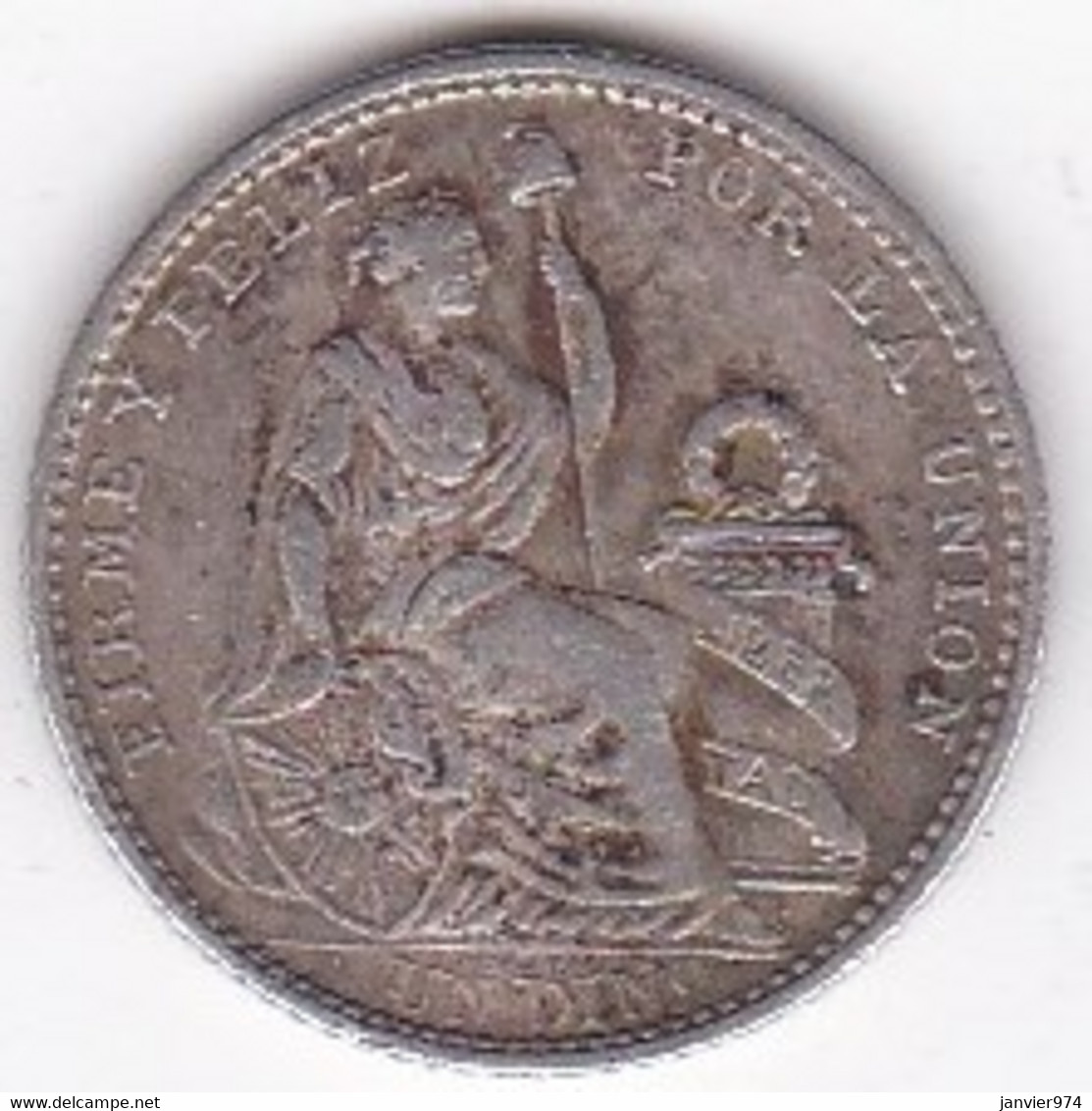 Perou, 1 Dinero 1905 JF, En Argent, KM# 204.2, SUP/XF - Pérou