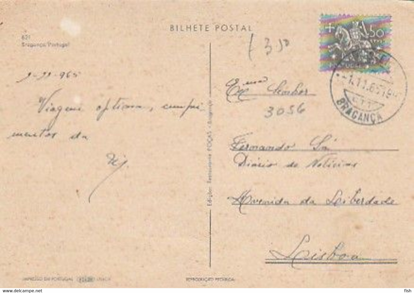 Portugal & Marcofilia, Bragança, Multi, Lisboa1965 (621) - Bragança