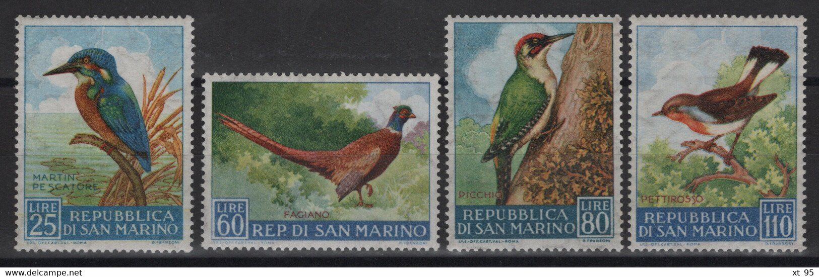 Saint Marin - N°485 à 488 - Faune - Oiseaux - Cote 21.60€ - ** Neuf Sans Charniere - Neufs