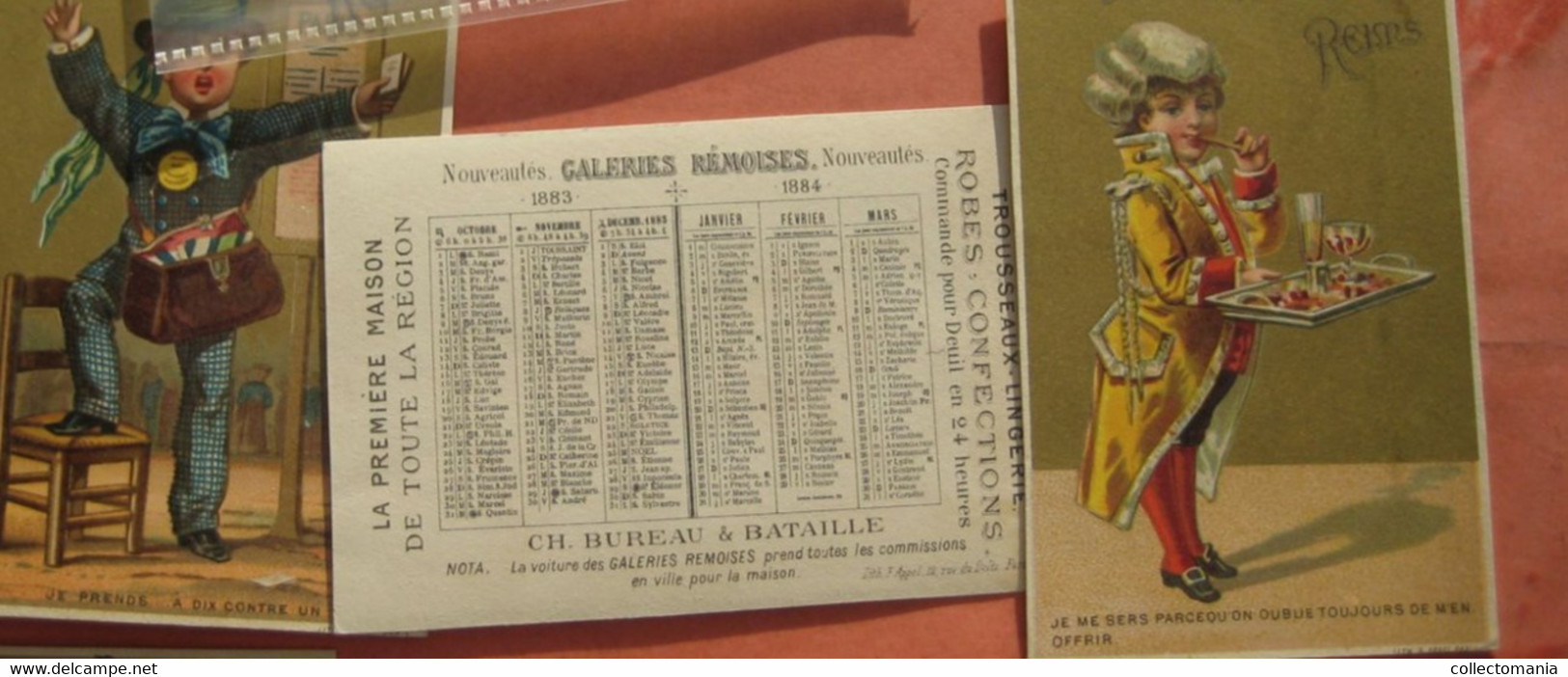 11 Cartes  Anno C1883 LITHO Chromos, Printer Imprimeur F.  APPEL Kalender - Very GOOD, 7cm5X11cm Reims Galeries REMOiSES - Kleinformat : ...-1900