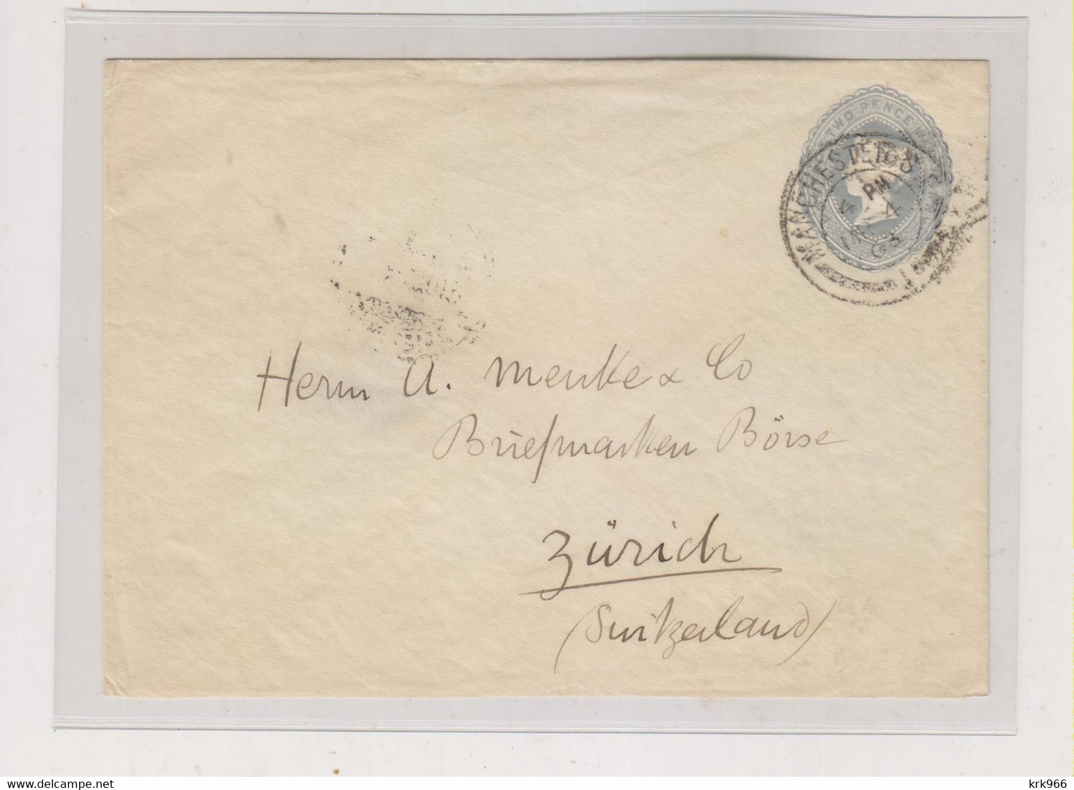 INDIA  1903 Nice   Postal Stationery Cover To Switzerland - Covers