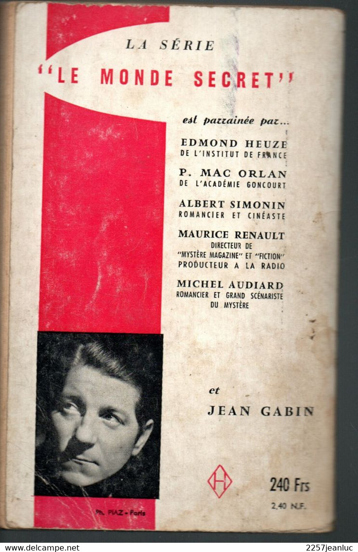 Roman Espionnage  - Editions C.A  N: 30 Le Major Et L'araignée De 1959 Jean Gabin Au Dos - Autres & Non Classés