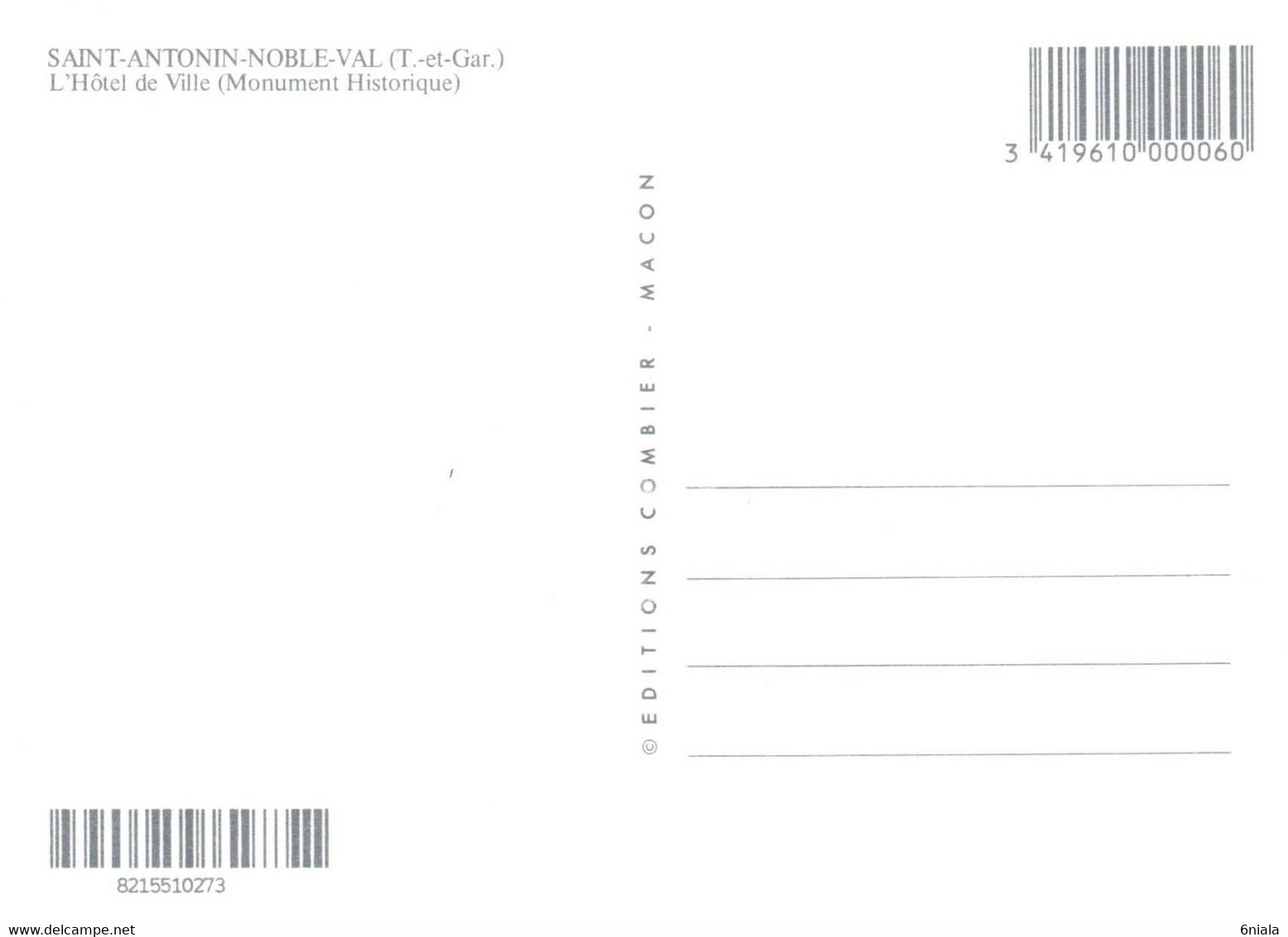 9445 SAINT ANTONIN NOBLE VAL L' Hôtel De Ville   (recto-verso) 82 Tarn Et Garonne - Saint Antonin Noble Val