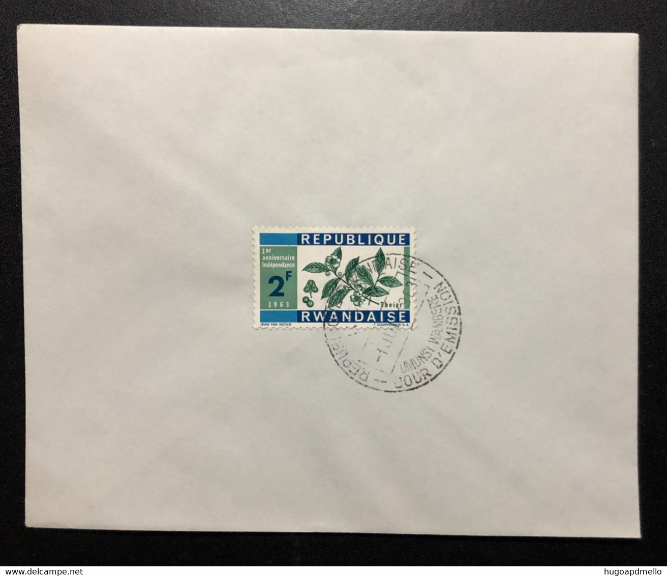 RWANDA, Uncirculated FDC, « 1er Anniversaire INDEPENDENCE », « INDEPENDENCE 1st Anniversary », 1963 - 1962-1969